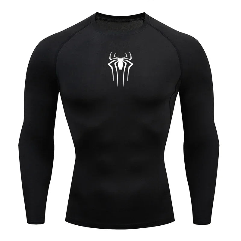 Camiseta de compresión de manga larga para hombre, ropa deportiva de verano para correr, transpirable, de secado rápido, elástica, tallas S-3XL