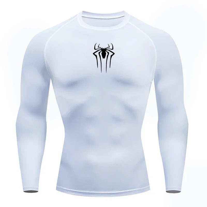 Camiseta de compresión de manga larga para hombre, ropa deportiva de verano para correr, transpirable, de secado rápido, elástica, tallas S-3XL