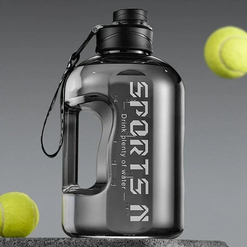 Botella de agua deportiva de 1,7 l/2,7 l para gimnasio, ciclismo, portátil, de gran capacidad, para fitness, camping, para hombre.