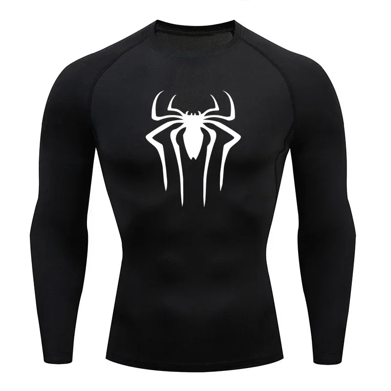 Camiseta de compresión de manga larga para hombre, ropa deportiva de verano para correr, transpirable, de secado rápido, elástica, tallas S-3XL