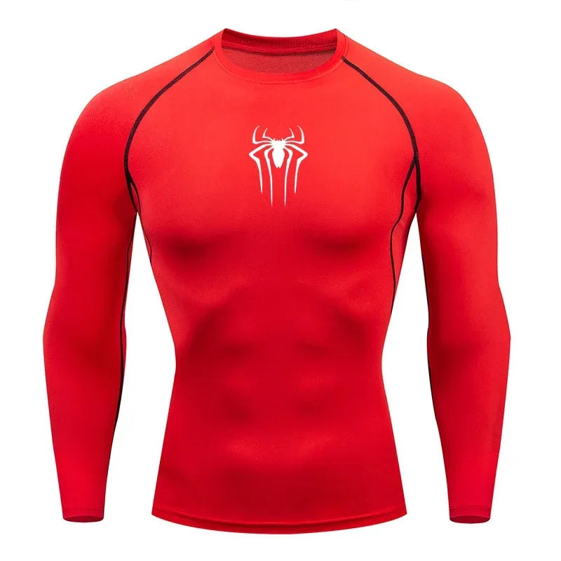 Camiseta de compresión de manga larga para hombre, ropa deportiva de verano para correr, transpirable, de secado rápido, elástica, tallas S-3XL