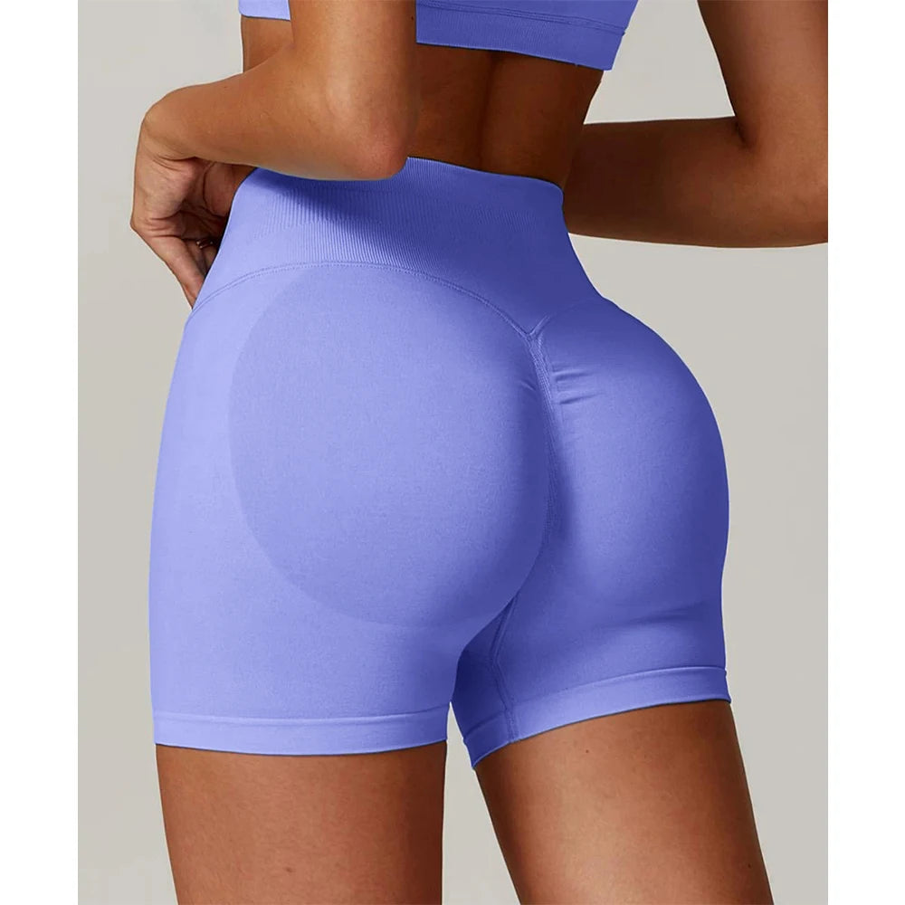 Pantalones cortos Pro Solid Seamless Half Pants Women Soft Fitness Outfits Yoga Pants Gym Running Bike Wear