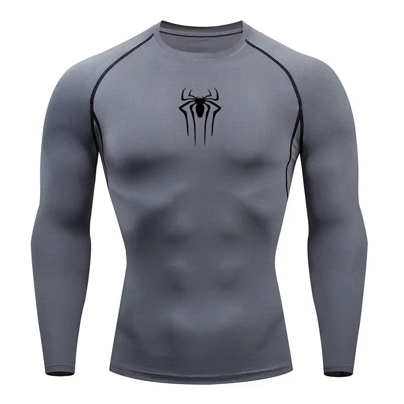 Camiseta de compresión de manga larga para hombre, ropa deportiva de verano para correr, transpirable, de secado rápido, elástica, tallas S-3XL