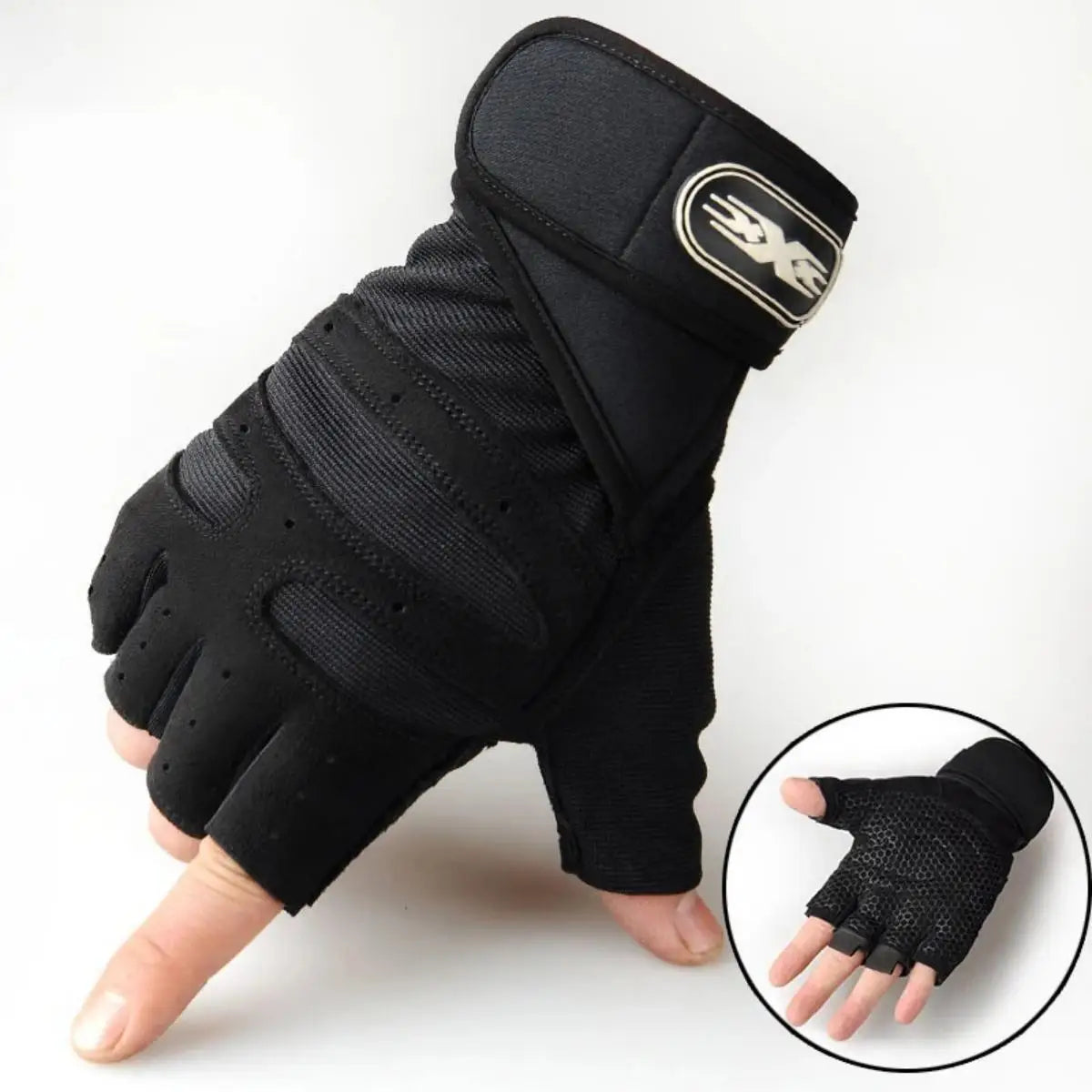 Guantes de gimnasio para hombres y mujeres, para fitness, levantamiento de pesas, muñequeras, entrenamiento de culturismo, deportes, ejercicio, ciclismo, a prueba de golpes.