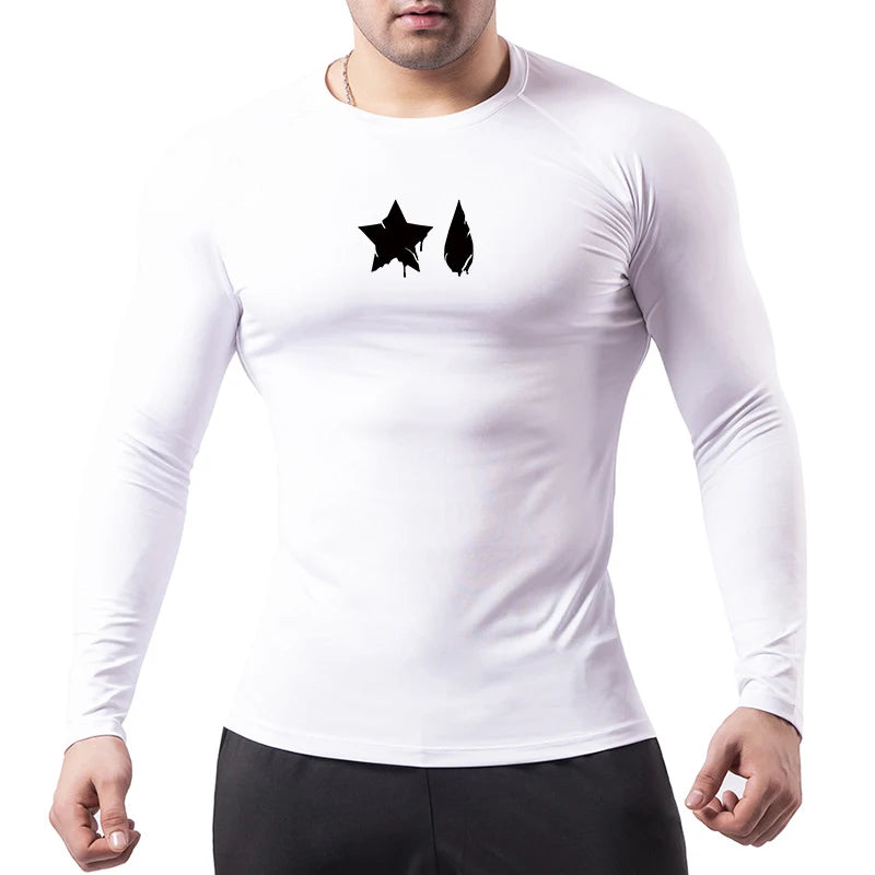 Camiseta de compresión con estampado de araña para hombre, deportiva, de secado rápido, de manga larga, para gimnasio, entrenamiento, fitness, ropa interior.
