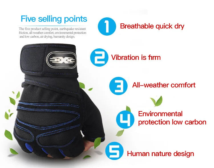 Guantes de gimnasio para hombres y mujeres, para fitness, levantamiento de pesas, muñequeras, entrenamiento de culturismo, deportes, ejercicio, ciclismo, a prueba de golpes.