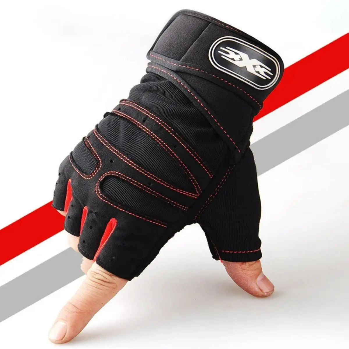 Guantes de gimnasio para hombres y mujeres, para fitness, levantamiento de pesas, muñequeras, entrenamiento de culturismo, deportes, ejercicio, ciclismo, a prueba de golpes.