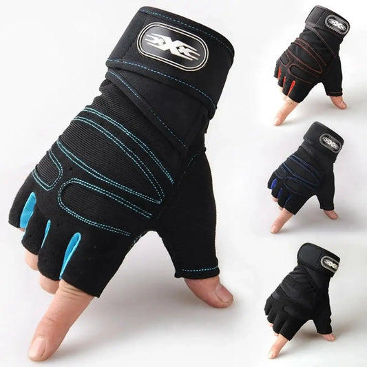 Guantes de gimnasio para hombres y mujeres, para fitness, levantamiento de pesas, muñequeras, entrenamiento de culturismo, deportes, ejercicio, ciclismo, a prueba de golpes.