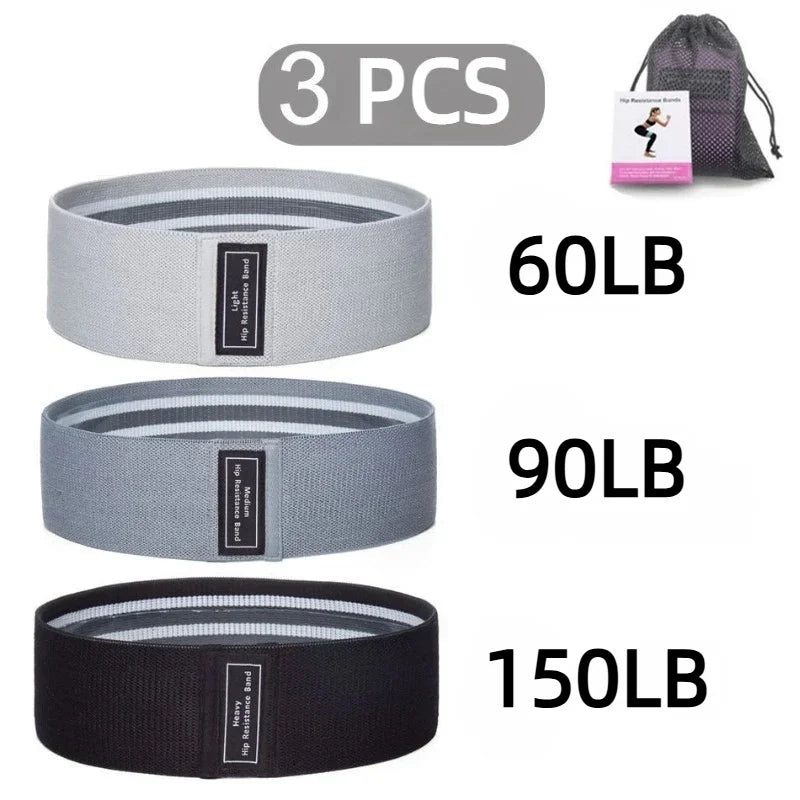 3 bandas elásticas de tela para glúteos, muslos y caderas, para entrenamiento de sentadillas, estiramientos circulares, bandas de fitness, equipo de yoga y gimnasio.