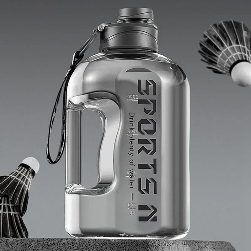 Botella de agua deportiva de 1,7 l/2,7 l para gimnasio, ciclismo, portátil, de gran capacidad, para fitness, camping, para hombre.
