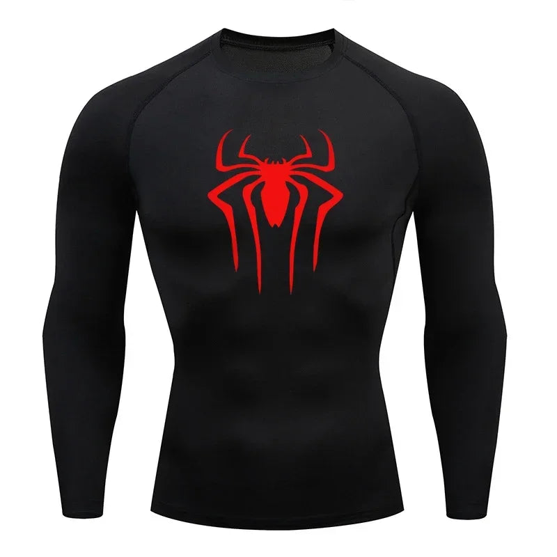 Camiseta de compresión de manga larga para hombre, ropa deportiva de verano para correr, transpirable, de secado rápido, elástica, tallas S-3XL