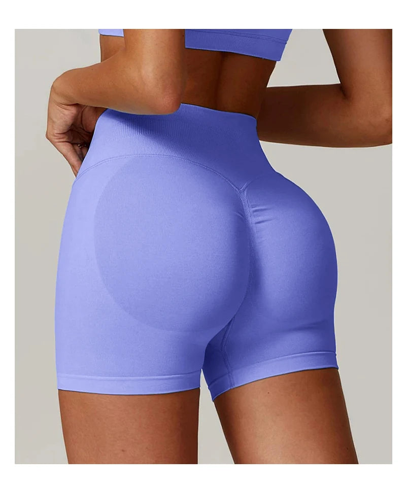 Pantalones cortos Pro Solid Seamless Half Pants Women Soft Fitness Outfits Yoga Pants Gym Running Bike Wear