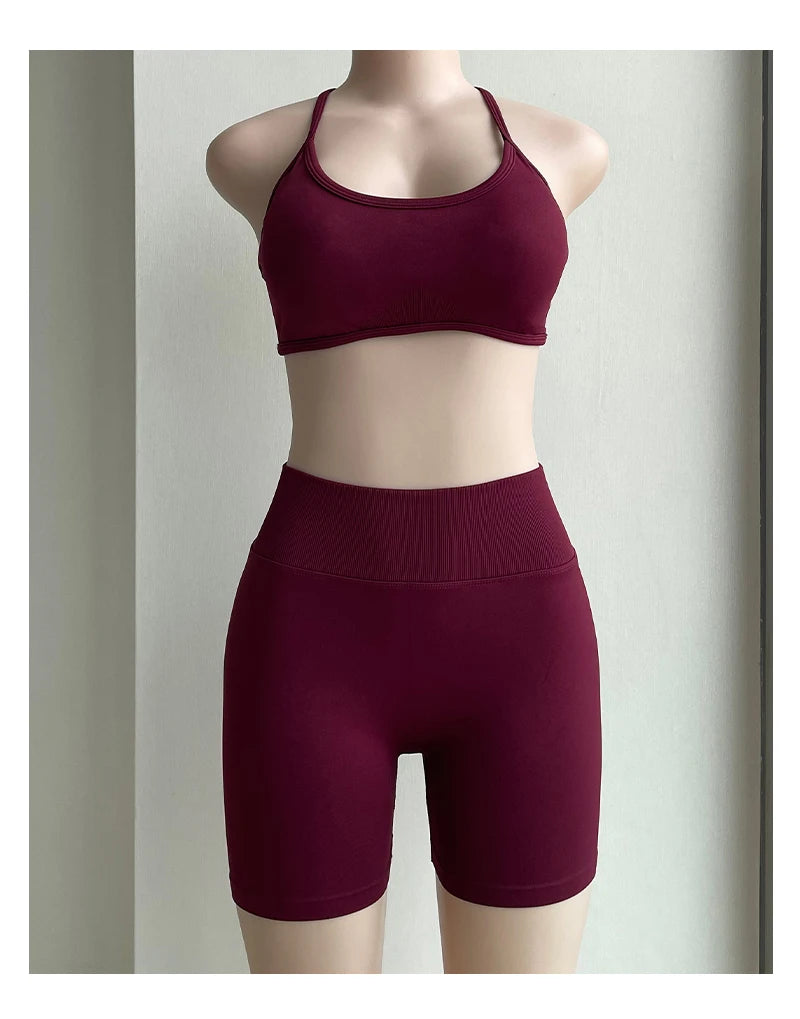 Pantalones cortos Pro Solid Seamless Half Pants Women Soft Fitness Outfits Yoga Pants Gym Running Bike Wear