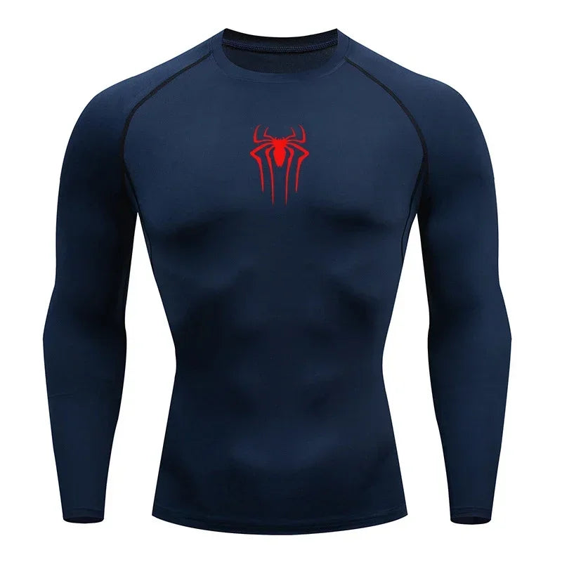 Camiseta de compresión de manga larga para hombre, ropa deportiva de verano para correr, transpirable, de secado rápido, elástica, tallas S-3XL