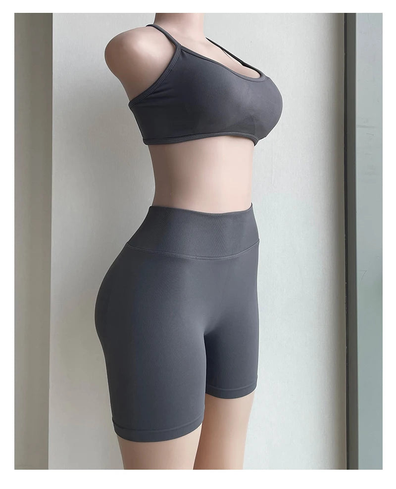 Pantalones cortos Pro Solid Seamless Half Pants Women Soft Fitness Outfits Yoga Pants Gym Running Bike Wear