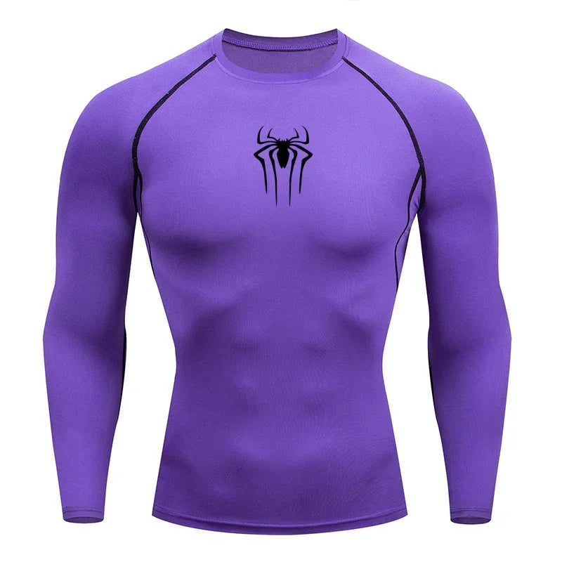 Camiseta de compresión de manga larga para hombre, ropa deportiva de verano para correr, transpirable, de secado rápido, elástica, tallas S-3XL