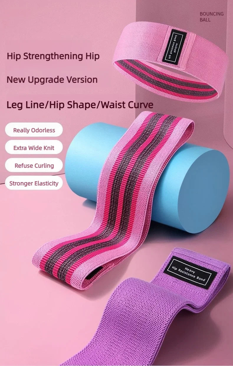 3 bandas elásticas de tela para glúteos, muslos y caderas, para entrenamiento de sentadillas, estiramientos circulares, bandas de fitness, equipo de yoga y gimnasio.