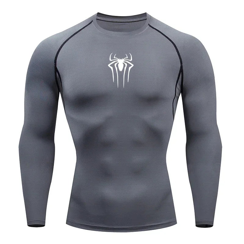 Camiseta de compresión de manga larga para hombre, ropa deportiva de verano para correr, transpirable, de secado rápido, elástica, tallas S-3XL