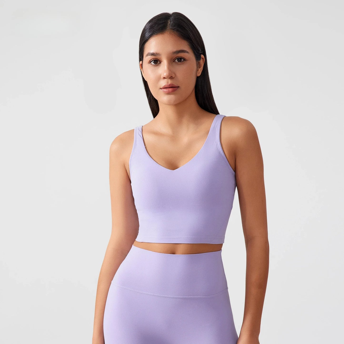 Sujetador deportivo para mujer, top de yoga con almohadilla fija para el pecho, chaleco de gimnasio a prueba de golpes, ropa de entrenamiento, top corto de fitness con espalda en forma de U