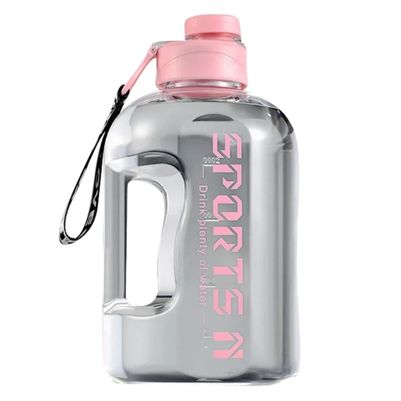 Botella de agua deportiva de 1,7 l/2,7 l para gimnasio, ciclismo, portátil, de gran capacidad, para fitness, camping, para hombre.