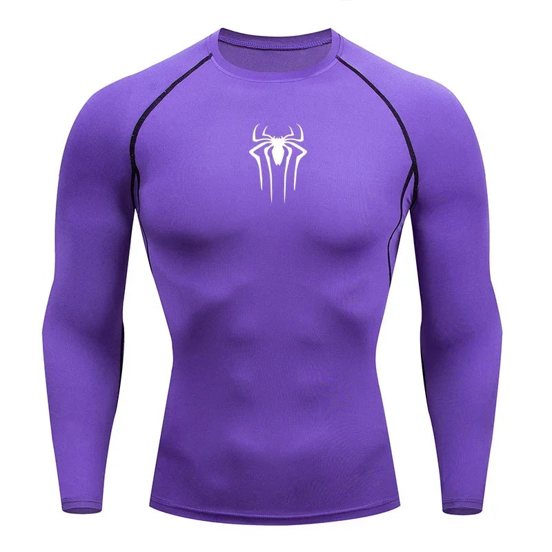 Camiseta de compresión de manga larga para hombre, ropa deportiva de verano para correr, transpirable, de secado rápido, elástica, tallas S-3XL