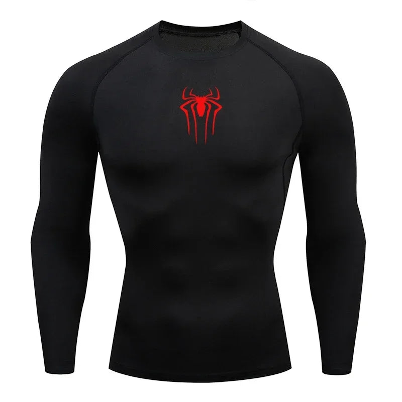Camiseta de compresión de manga larga para hombre, ropa deportiva de verano para correr, transpirable, de secado rápido, elástica, tallas S-3XL