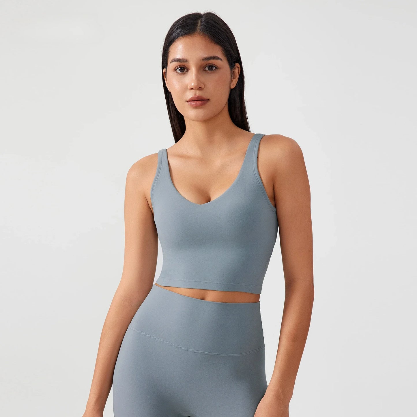 Sujetador deportivo para mujer, top de yoga con almohadilla fija para el pecho, chaleco de gimnasio a prueba de golpes, ropa de entrenamiento, top corto de fitness con espalda en forma de U