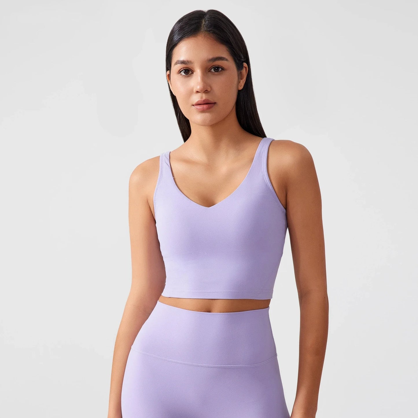 Sujetador deportivo para mujer, top de yoga con almohadilla fija para el pecho, chaleco de gimnasio a prueba de golpes, ropa de entrenamiento, top corto de fitness con espalda en forma de U