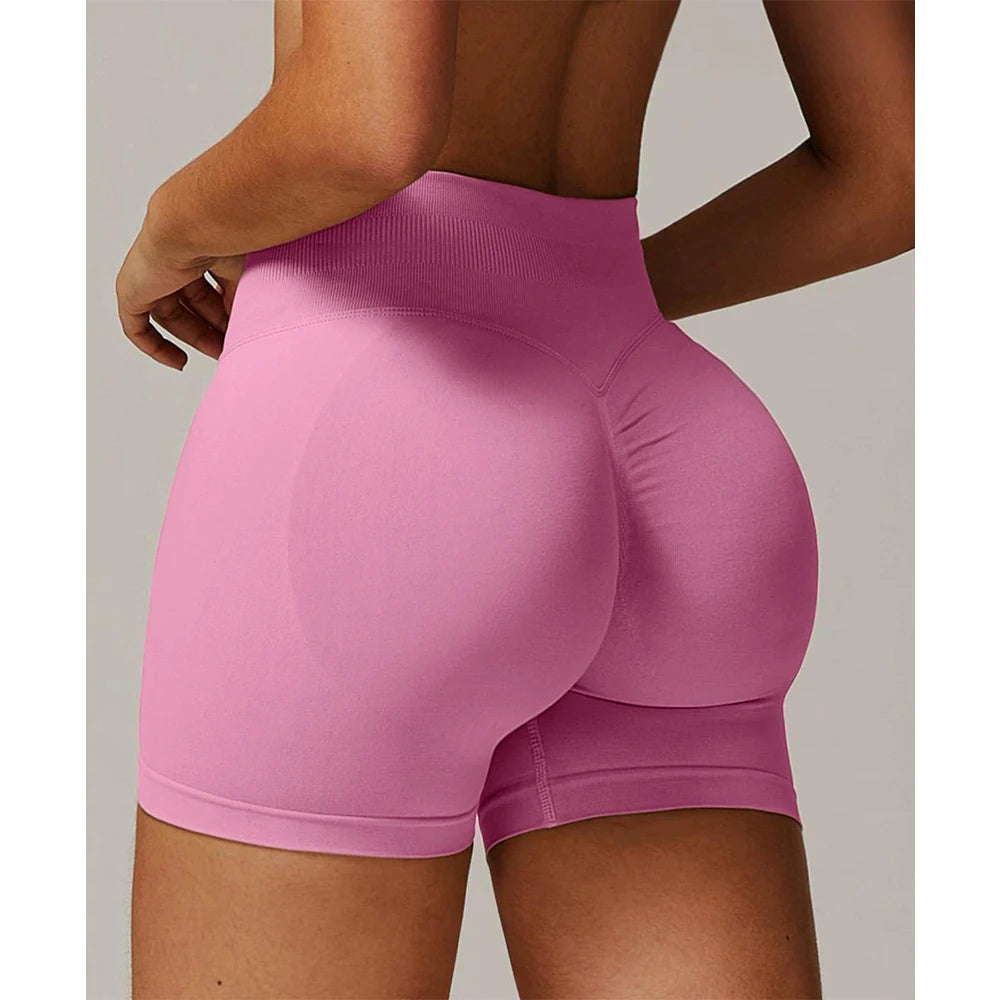 Pantalones cortos Pro Solid Seamless Half Pants Women Soft Fitness Outfits Yoga Pants Gym Running Bike Wear
