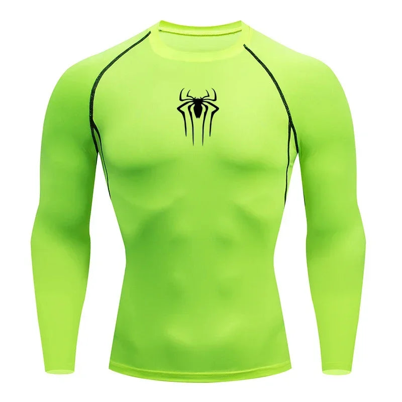 Camiseta de compresión de manga larga para hombre, ropa deportiva de verano para correr, transpirable, de secado rápido, elástica, tallas S-3XL