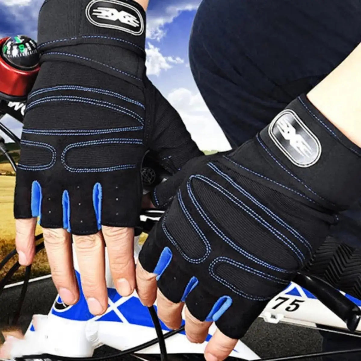 Guantes de gimnasio para hombres y mujeres, para fitness, levantamiento de pesas, muñequeras, entrenamiento de culturismo, deportes, ejercicio, ciclismo, a prueba de golpes.