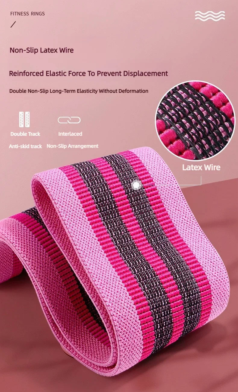 3 bandas elásticas de tela para glúteos, muslos y caderas, para entrenamiento de sentadillas, estiramientos circulares, bandas de fitness, equipo de yoga y gimnasio.