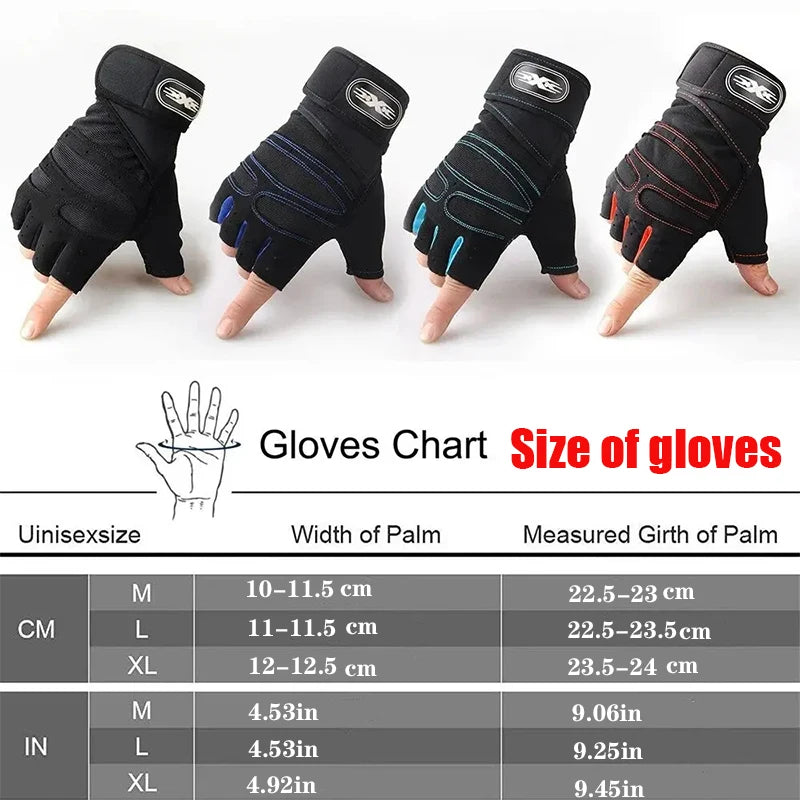 Guantes de gimnasio para hombres y mujeres, para fitness, levantamiento de pesas, muñequeras, entrenamiento de culturismo, deportes, ejercicio, ciclismo, a prueba de golpes.