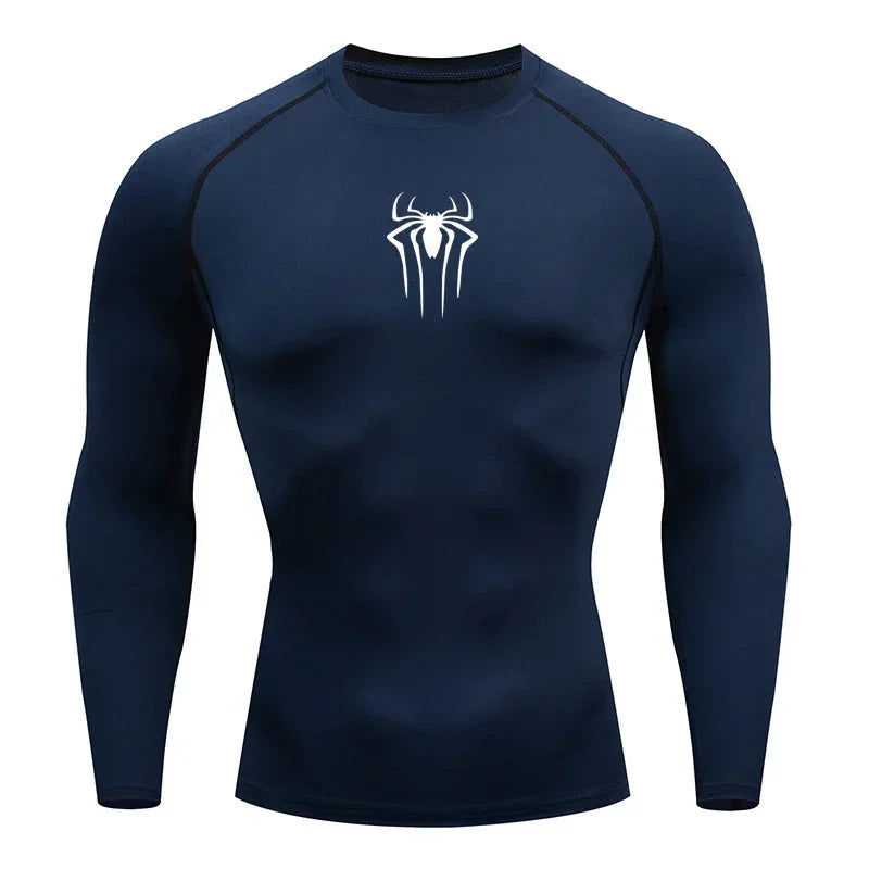 Camiseta de compresión de manga larga para hombre, ropa deportiva de verano para correr, transpirable, de secado rápido, elástica, tallas S-3XL