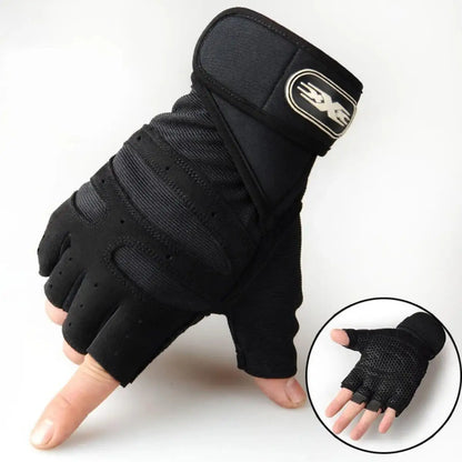 Guantes de gimnasio para hombres y mujeres, para fitness, levantamiento de pesas, muñequeras, entrenamiento de culturismo, deportes, ejercicio, ciclismo, a prueba de golpes.