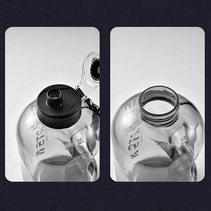Botella de agua deportiva de 1,7 l/2,7 l para gimnasio, ciclismo, portátil, de gran capacidad, para fitness, camping, para hombre.