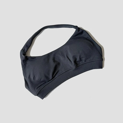 Sujetador deportivo sin costuras con cuello halter para mujer, sujetador push up de alta sujeción con espalda abierta, ropa deportiva para gimnasio, camiseta sin mangas para fitness, yoga y entrenamiento.