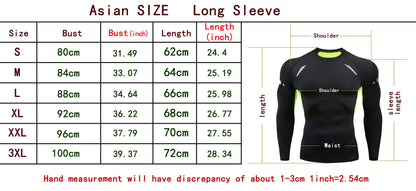 Camiseta de compresión de manga larga para hombre, ropa deportiva de verano para correr, transpirable, de secado rápido, elástica, tallas S-3XL
