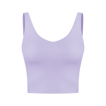 Sujetador deportivo para mujer, top de yoga con almohadilla fija para el pecho, chaleco de gimnasio a prueba de golpes, ropa de entrenamiento, top corto de fitness con espalda en forma de U