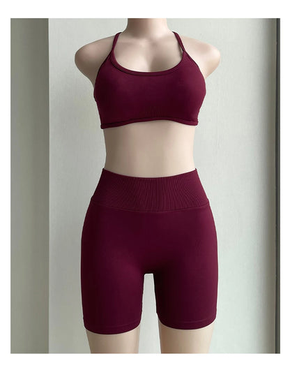 Pantalones cortos Pro Solid Seamless Half Pants Women Soft Fitness Outfits Yoga Pants Gym Running Bike Wear