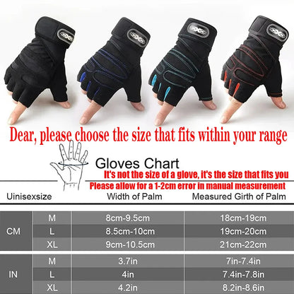 Guantes de gimnasio para hombres y mujeres, para fitness, levantamiento de pesas, muñequeras, entrenamiento de culturismo, deportes, ejercicio, ciclismo, a prueba de golpes.