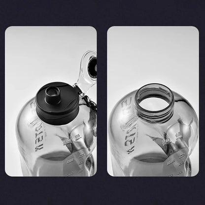 Botella de agua deportiva de 1,7 l/2,7 l para gimnasio, ciclismo, portátil, de gran capacidad, para fitness, camping, para hombre.